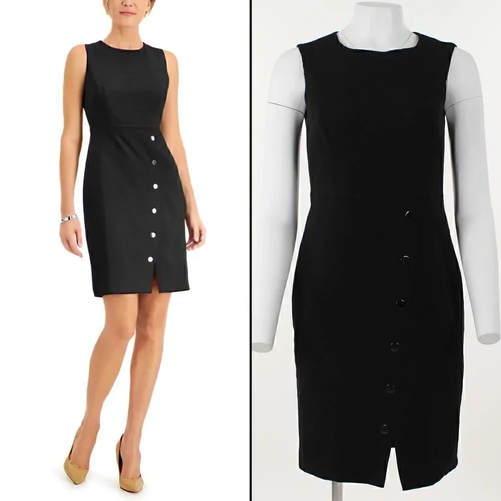 Kasper Snap-Skirt Sheath Dress